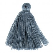 Pompon imitation coton 27-30 mm Gris Bleu x1|raw }}