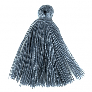 Pompon imitation coton 27-30 mm Gris Bleu x1