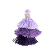 Petit pompon triple imitation coton 3 cm Multi Violet x1