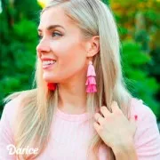 Grand pompon triple imitation coton 7 cm Multi Gris x1