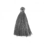 Pompon en fil imitation soie 40 mm Gris