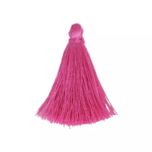 Pompon en fil imitation soie 40 mm Fuchsia