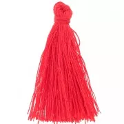 Pompon en fil imitation soie 35 mm Rouge x1