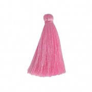 Pompon en fil imitation soie 40 mm Rose|raw }}