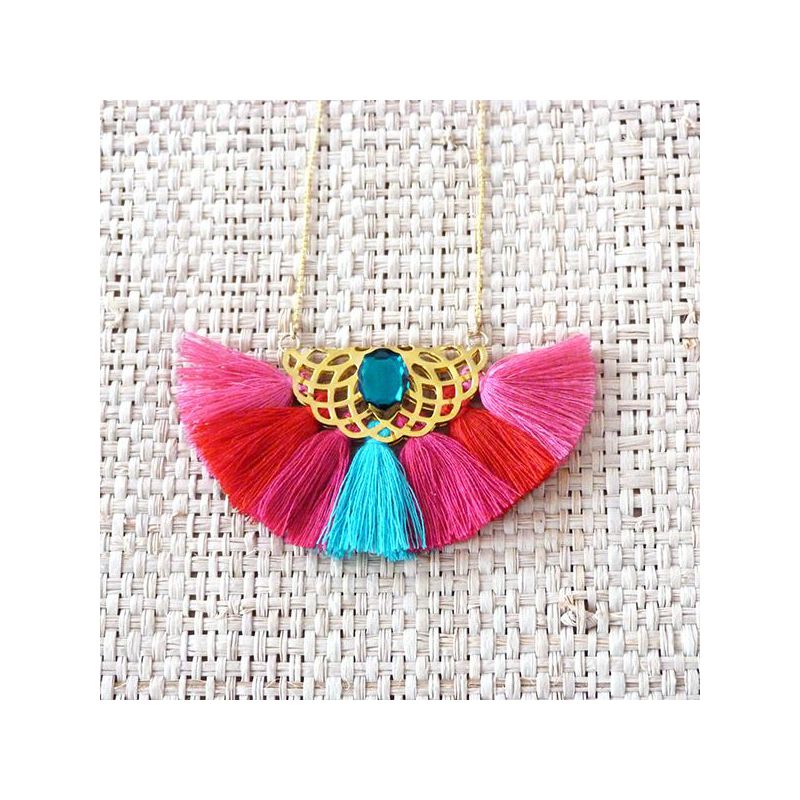 Pompon En Fil Imitation Soie 40 Mm Rose Perles Co