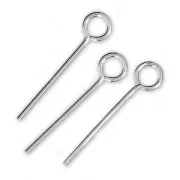 Clous tête ronde - Fabrication européenne - 18x0.8 mm en Argent 925 x10