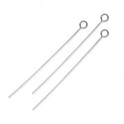 Clous tête ronde - Fabrication européenne - 50x0.7 mm en Argent 925 x5