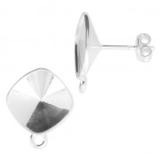 Clous d'oreille porte-cabochon PureCrystal 4470 12 mm Argent 925 x2|raw }}