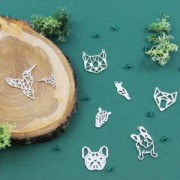 Intercalaire / Pendentif origami Tête de Chat 19x18 mm en Argent 925 x1