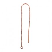 Chaines d'oreilles traversantes maille Vénitienne 48+40 mm en Rose Gold filled (or laminé) x2
