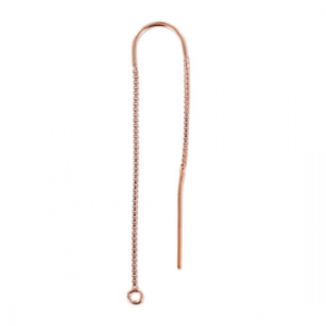 Chaines d'oreilles traversantes maille Vénitienne 48+40 mm en Rose Gold filled (or laminé)   x2