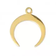 Pendentif corne demi-lune 16.5 mm en Argent 925 plaqué or 3 microns x1