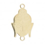 Intercalaire 2 anneaux tête de bouddha 18x11 mm en Argent 925 plaqué or 3 microns x1|raw }}