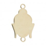 Intercalaire 2 anneaux tête de bouddha 18x11 mm en Argent 925 plaqué or 3 microns x1