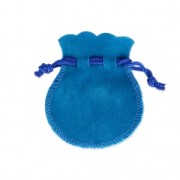 Pochon peau de pêche 75x65 mm Bleu x1