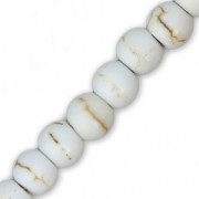 Perles Rondes aplaties imitation Howlite 4x3 mm x20|raw }}