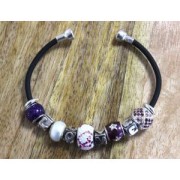 Perle charm gros trou résine époxy Argent 925 - Etoile - Rose x1