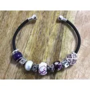 Perle charm gros trou résine époxy Argent 925 - Etoile - Rose x1