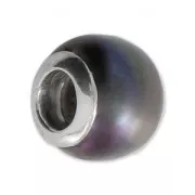 Perle charm gros trou nacrée Argent 925 - Pearl - Violet x1