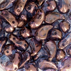 Perles en verre tchèque 2 trous Zoliduo® Right 5x8mm Crystal Dark Bronzex20