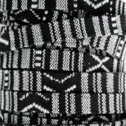 Lacet ethnique 10 mm Noir/Blanc x30 cm