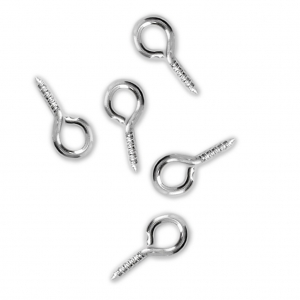 Crochets pitons à visser 5 mm avec anneau 4.5 mm en Acier inox x10