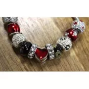 Perle charm gros trou résine époxy Argent 925 - Leopard - Marron - Blanc x1