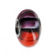 Perle de murano et Argent 925 - Glassbeads - Orange - Rose - Noir x1|raw }}
