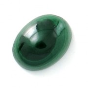 Cabochon ovale 8x6 mm en pierre gemme - Malachite x1