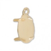 Pendentif serti pour cabochon ovale fond plat 8x6 mm Gold filled (or laminé)  x1|raw }}