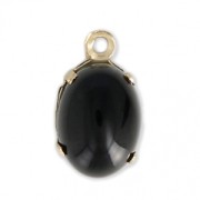 Pendentif serti pour cabochon ovale fond plat 8x6 mm Gold filled (or laminé)  x1