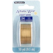 Fil de laiton Artistic Wire 0.51 mm - brut traité anti-ternissement x9.1m