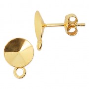 Clous d'oreille anneau porte-cabochon PureCrystal 1122 8 mm Arg 925 doré à l'or fin