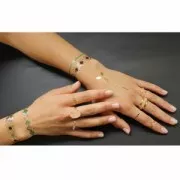 Bague en laiton avec rebord courbé 10 mm doré rose x1