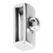 Poussoir attache breloque pour lacet plat 10 mm Placage Argent fin vieilli x1|raw }}