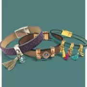 Poussoir attache breloque pour lacet plat 10 mm Placage Argent fin vieilli x1