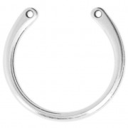 Pendentif/intercalaire 2 trous 30x27 mm Placage Argent fin vieilli x1|raw }}