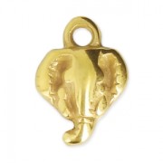 Breloque tête d'éléphant 9x12 mm Doré à l'or fin x1|raw }}