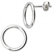 Clous d'oreilles rond 15.5 mm Argent 925 x2