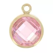 Pendentif 8.5x6.5 mm Oxyde de Zirconium Rose - Gold filled (Or laminé) x1