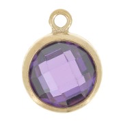 Pendentif 8.5x6.5 mm Oxyde de Zirconium Amethyst Gold filled (Or laminé)  x1|raw }}
