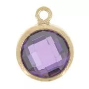 Pendentif 8.5x6.5 mm Oxyde de Zirconium Amethyst Gold filled (Or laminé) x1