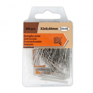 Epingles extra fines 32x0.60 mm en Acier x300