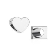 Poussoir / Perle pour cordon 4 mm en Argent 925 - Coeur x1|raw }}