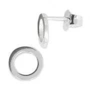 Clous d'oreilles rond 8 mm en Argent 925 x2