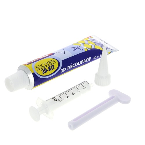 Collal - colle silicone transparente 3D- Kit pour loisirs créatifs x 80ml