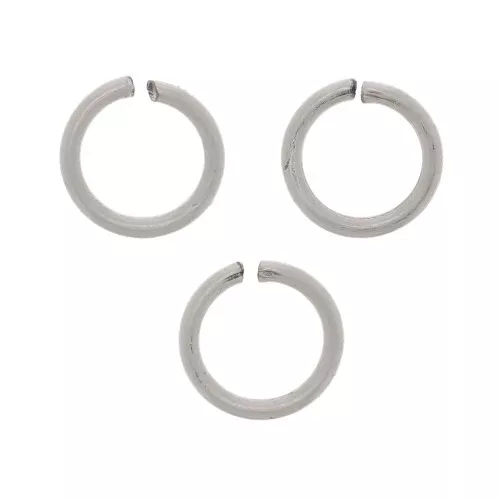 Anneaux ouverts 6X0.8 mm - Fabrication Européenne - argenté vieilli x50