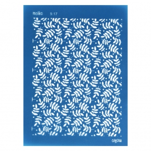 Silk Screen Moiko pour pâte polymère 74x105 mm - Fougère 9.17