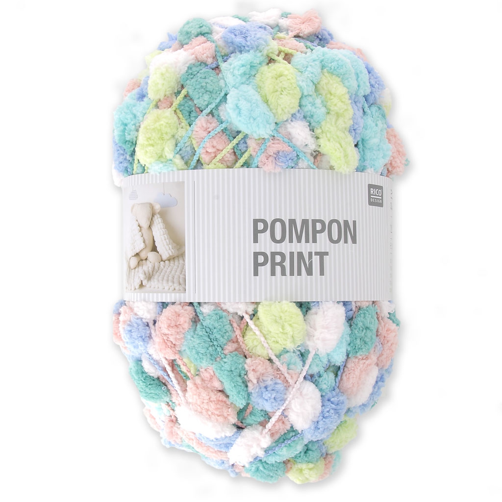 Laine Creative Pompon Print - Rico Design - Rose/Turquoise 033 x20