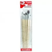 Set de 8 pinceaux polyamide Pébéo ronds et plats - Pop Art - Brun